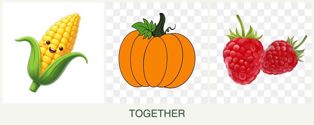 Can you plant corn, pumpkin and raspberries together?