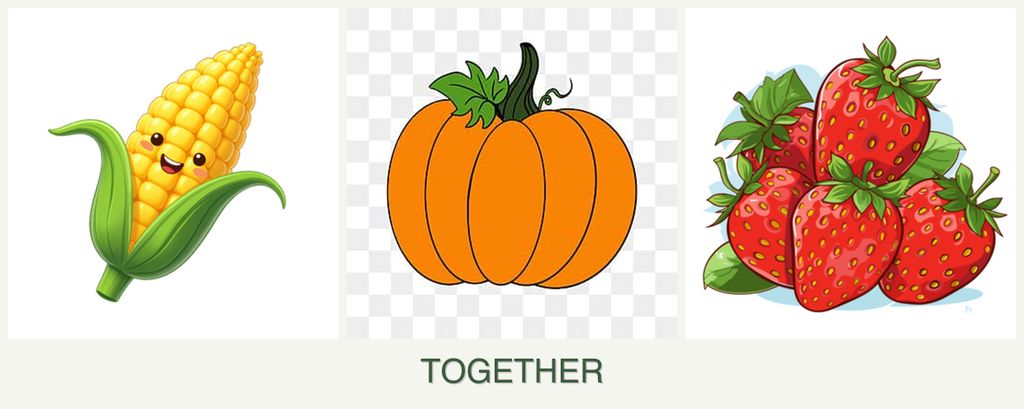 Can you plant corn, pumpkin and strawberries together?