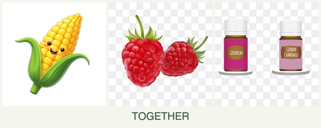 Can you plant corn, raspberries and geraniums together?
