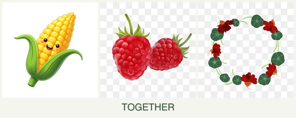 Can you plant corn, raspberries and nasturtiums together?