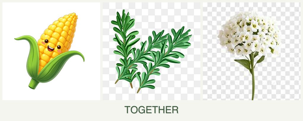 Can you plant corn, rosemary and alyssum together?