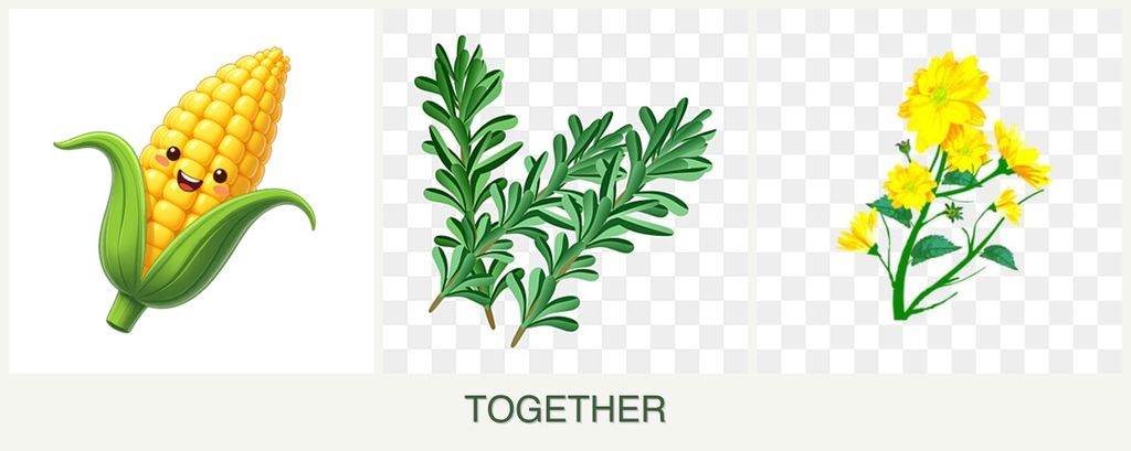 Can you plant corn, rosemary and calendula together?