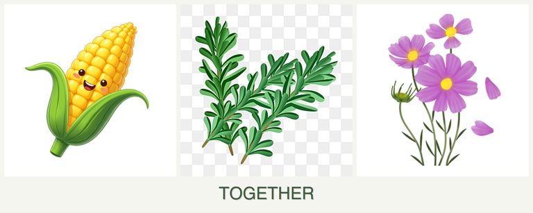 Can you plant corn, rosemary and cosmos together?