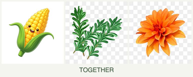 Can you plant corn, rosemary and dahlias together?