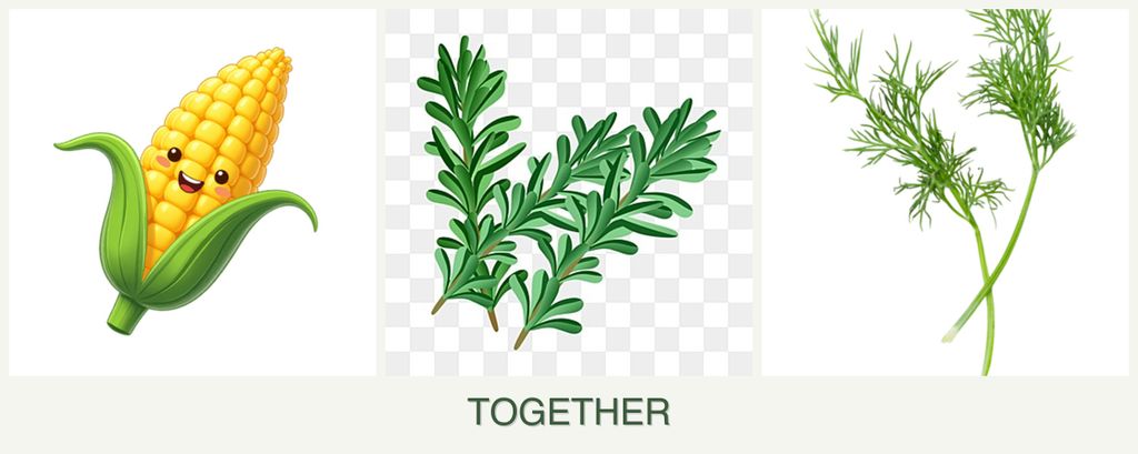 Can you plant corn, rosemary and dill together?