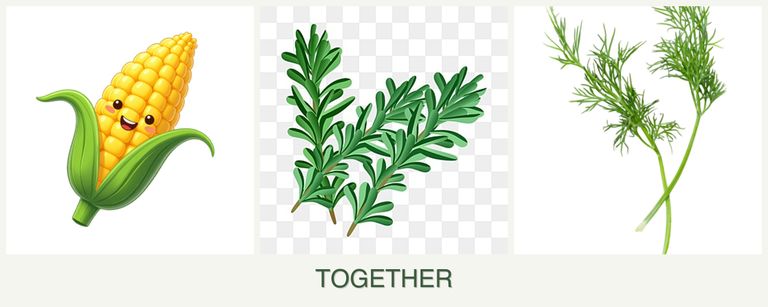 Can you plant corn, rosemary and dill together?