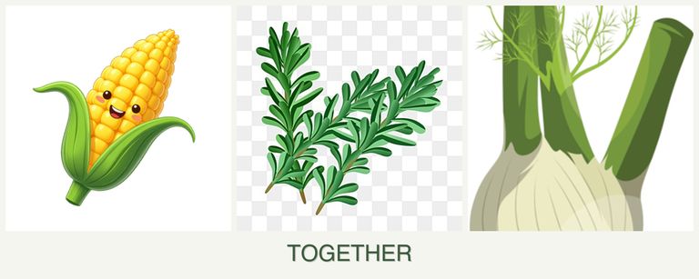 Can you plant corn, rosemary and fennel together?