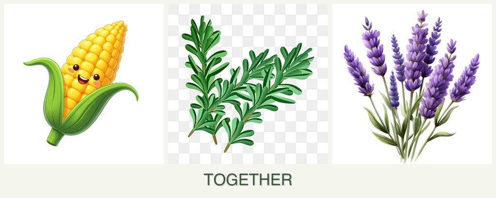Can you plant corn, rosemary and lavender together?