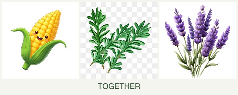 Can you plant corn, rosemary and lavender together?