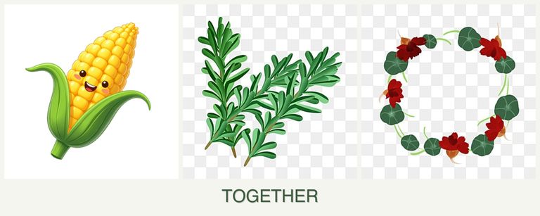 Can you plant corn, rosemary and nasturtiums together?