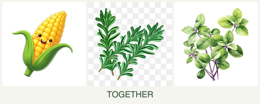 Can you plant corn, rosemary and oregano together?