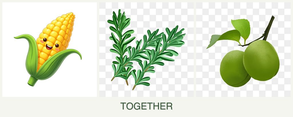 Can you plant corn, rosemary and plums together?