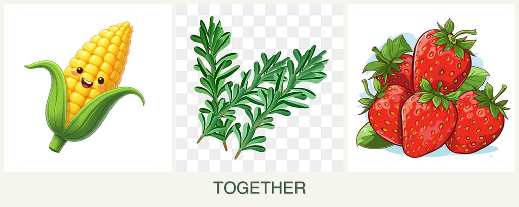 Can you plant corn, rosemary and strawberries together?