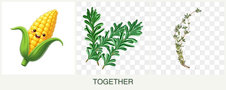 Can you plant corn, rosemary and thyme together?