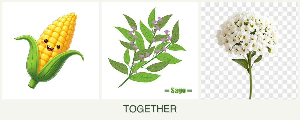 Can you plant corn, sage and alyssum together?