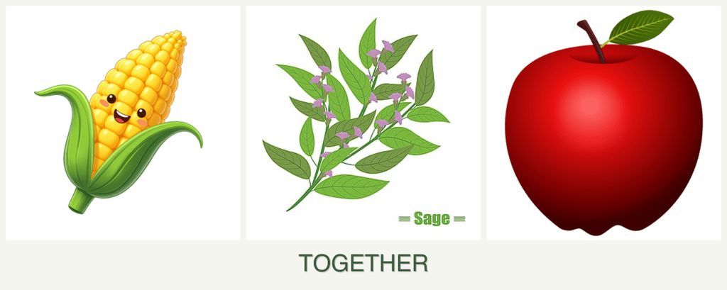 Can you plant corn, sage and apples together?