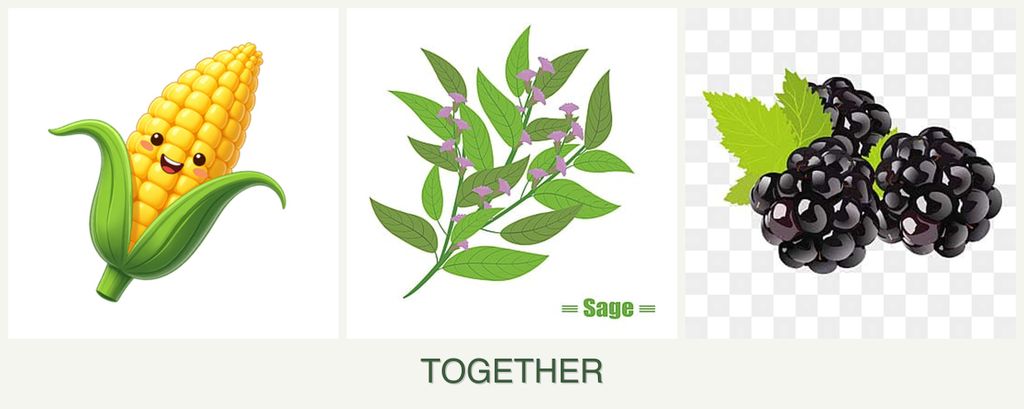 Can you plant corn, sage and blackberries together?