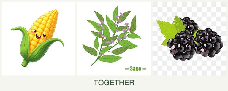 Can you plant corn, sage and blackberries together?