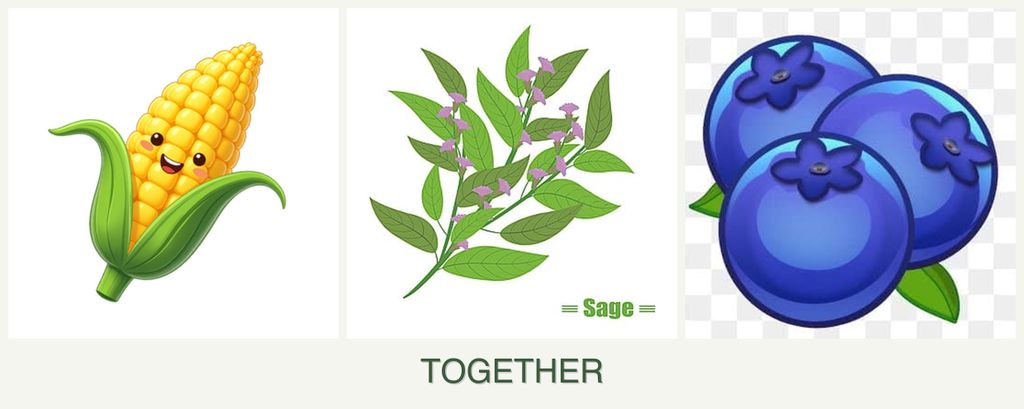Can you plant corn, sage and blueberries together?