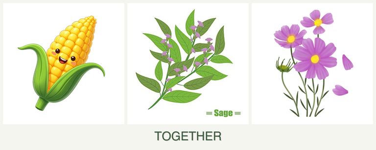Can you plant corn, sage and cosmos together?