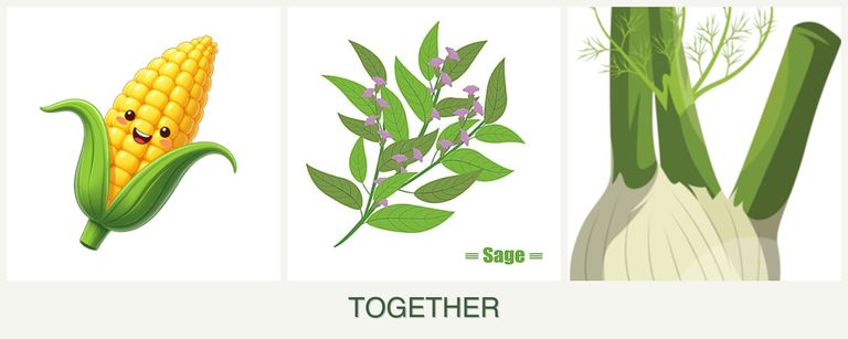 Can you plant corn, sage and fennel together?