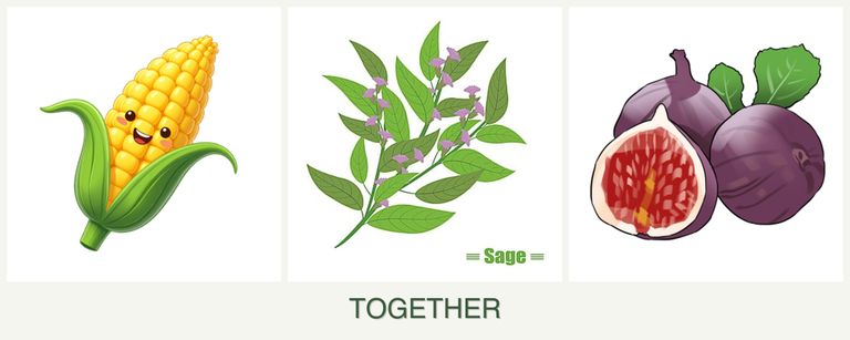 Can you plant corn, sage and figs together?