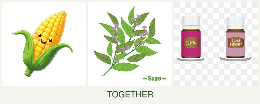 Can you plant corn, sage and geraniums together?