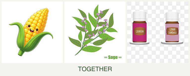 Can you plant corn, sage and geraniums together?