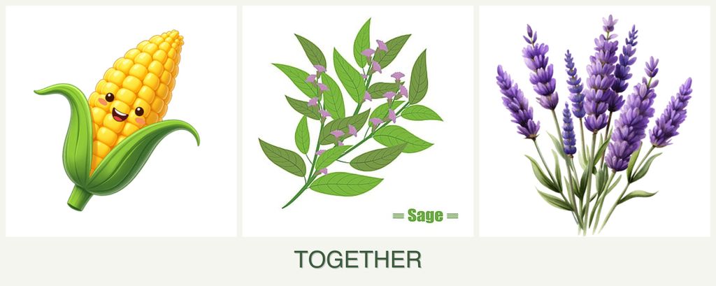 Can you plant corn, sage and lavender together?