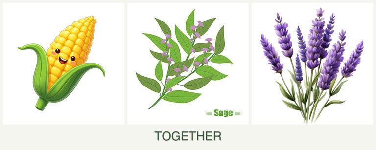 Can you plant corn, sage and lavender together?
