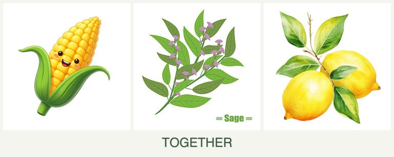 Can you plant corn, sage and lemons together?