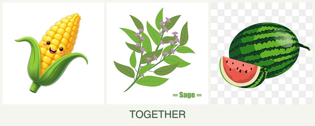 Can you plant corn, sage and melons together?