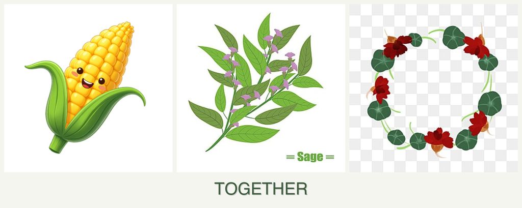 Can you plant corn, sage and nasturtiums together?