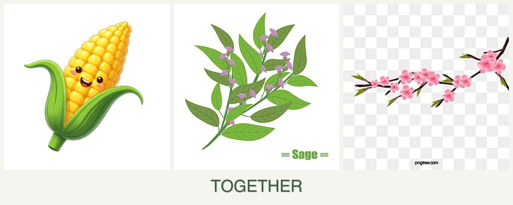 Can you plant corn, sage and peaches together?