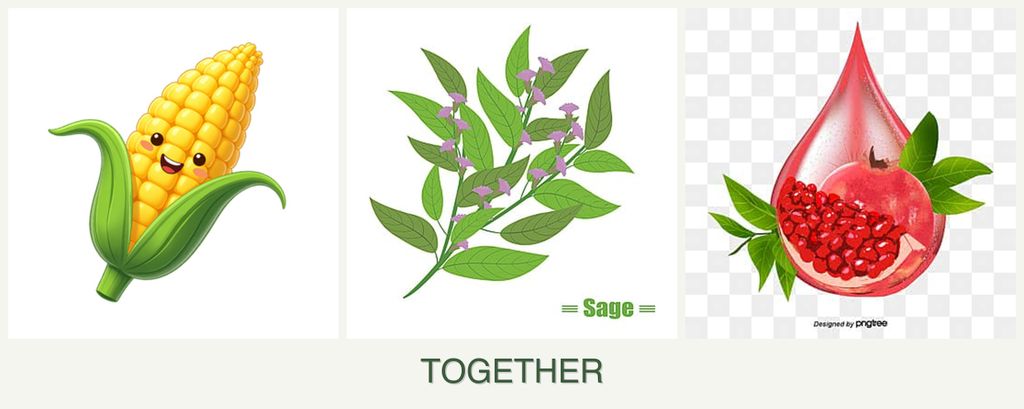 Can you plant corn, sage and pomegranates together?