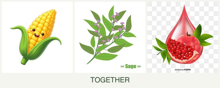 Can you plant corn, sage and pomegranates together?