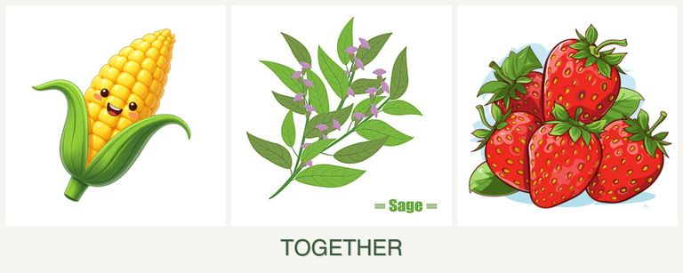 Can you plant corn, sage and strawberries together?