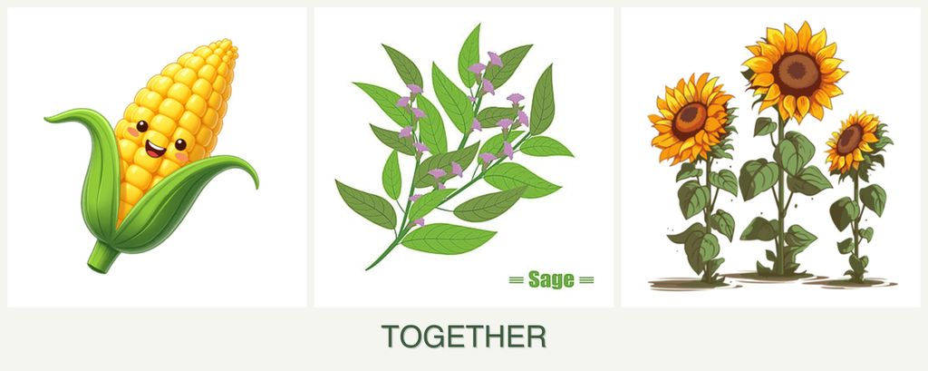Can you plant corn, sage and sunflowers together?