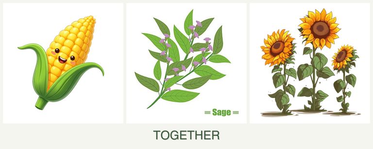 Can you plant corn, sage and sunflowers together?