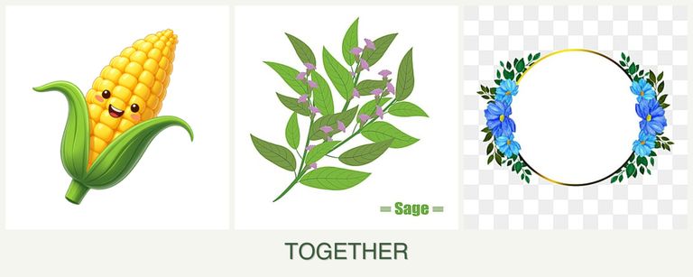 Can you plant corn, sage and zinnias together?