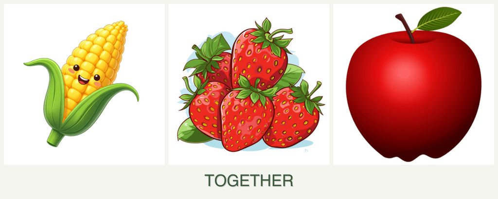 Can you plant corn, strawberries and apples together?
