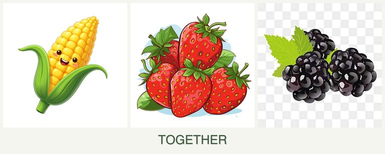 Can you plant corn, strawberries and blackberries together?