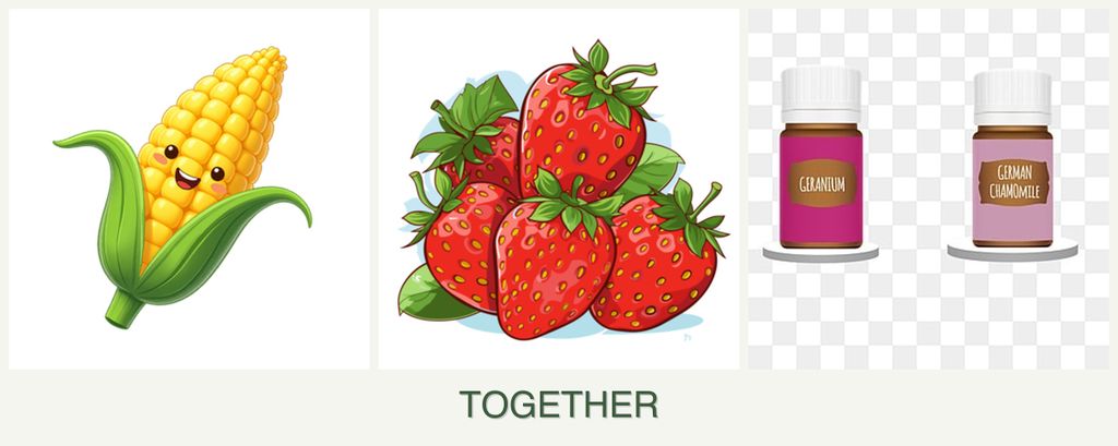 Can you plant corn, strawberries and geraniums together?