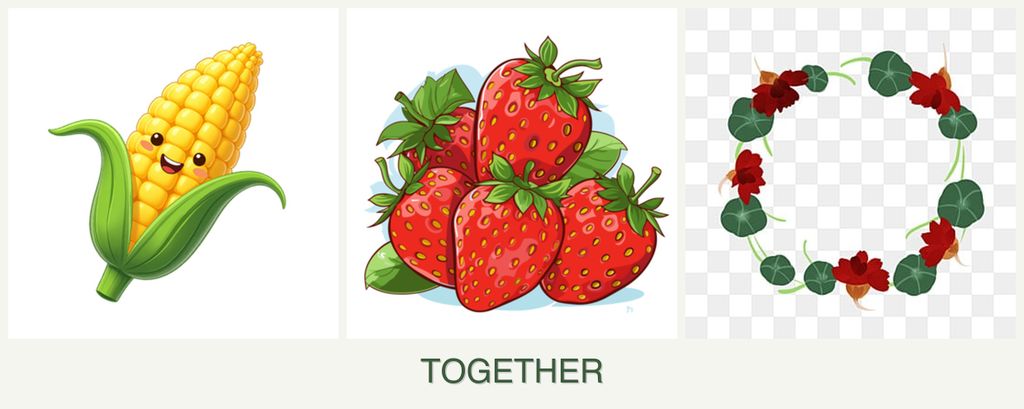 Can you plant corn, strawberries and nasturtiums together?