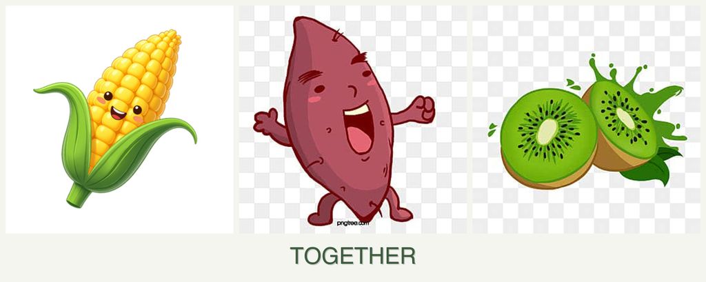 Can you plant corn, sweet potatoes and kiwi together?
