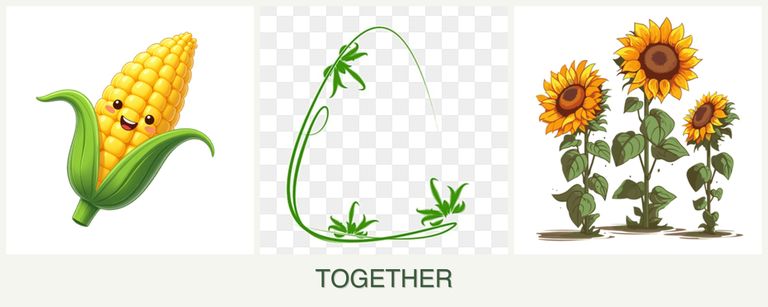 Can you plant corn, tarragon and sunflowers together?