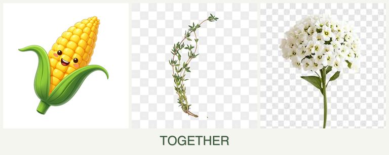 Can you plant corn, thyme and alyssum together?