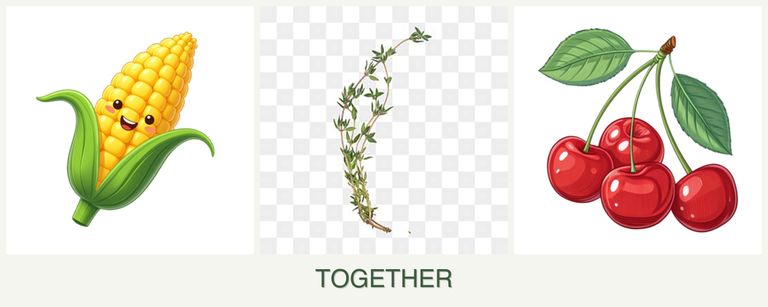 Can you plant corn, thyme and cherries together?