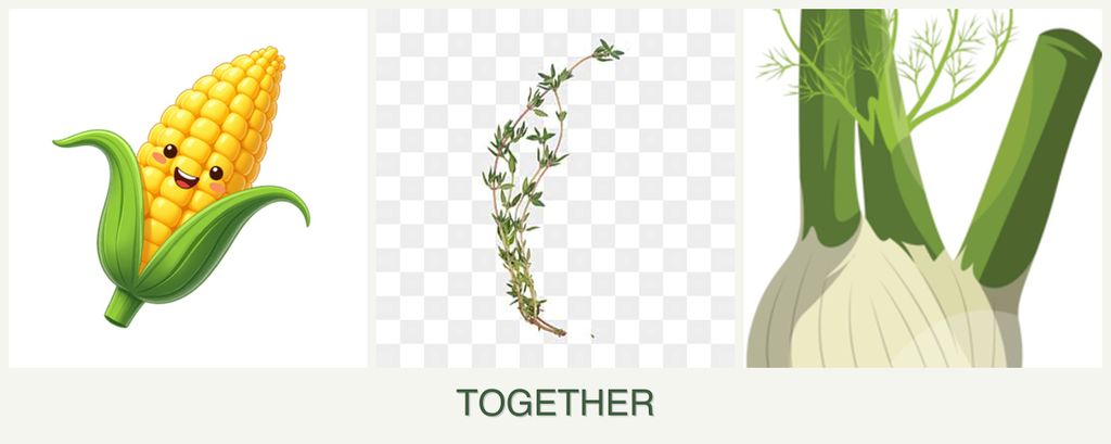 Can you plant corn, thyme and fennel together?