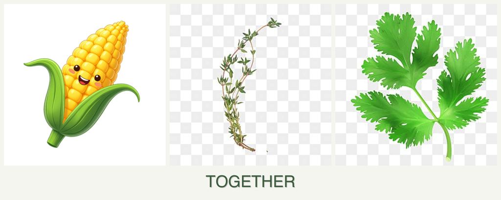 Can you plant corn, thyme and parsley together?